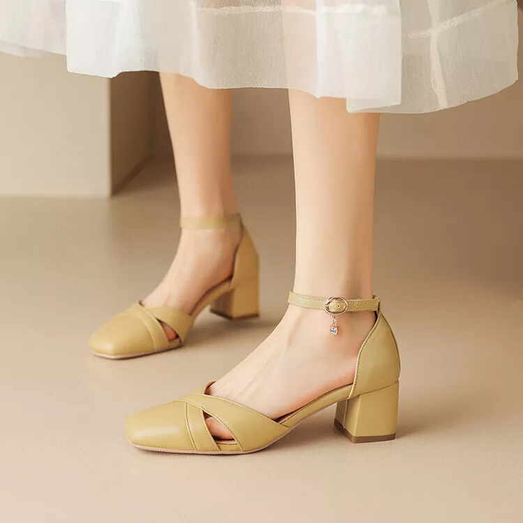 Mid heel closed toe shoes sale
