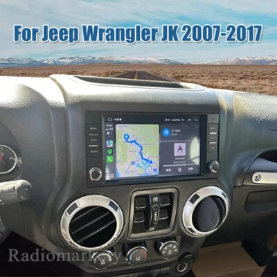 Car Radio Stereo For Jeep Wrangler 2007-2017 JK Apple Carplay Android 12 GPS Nav