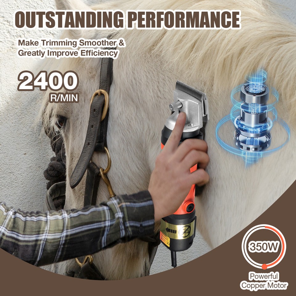 350w Professional Electric Animal Hair Clippers Horse Dog Pet Grooming