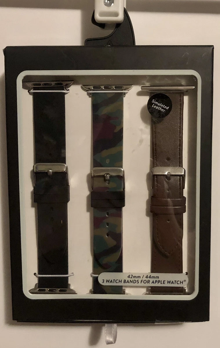 Accutime Watch Corp 42mm 44mm 3 pack Interchangeable Apple Watch