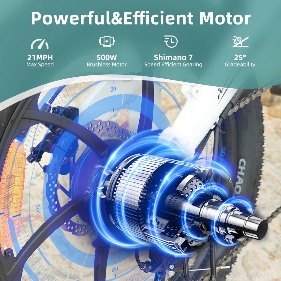 Batería Plegable 36V 10Ah Bicicleta Eléctrica 20 Pulgadas Neumático Graso Mini Bicicleta para Adultos Foto 3 de 4