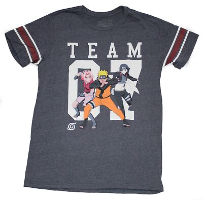 Naruto Shippuden New Adult T-Shirt - Team 07 Striped Sleeves