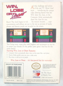 Win, Lose or Draw Nintendo Nes Complete CIB Mint Condition Authentic
