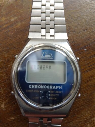 Vintage Limit Chronograph Digital LCD Mens  Quartz Watch  ( Spares Or Repair) - Zdjęcie 1 z 4