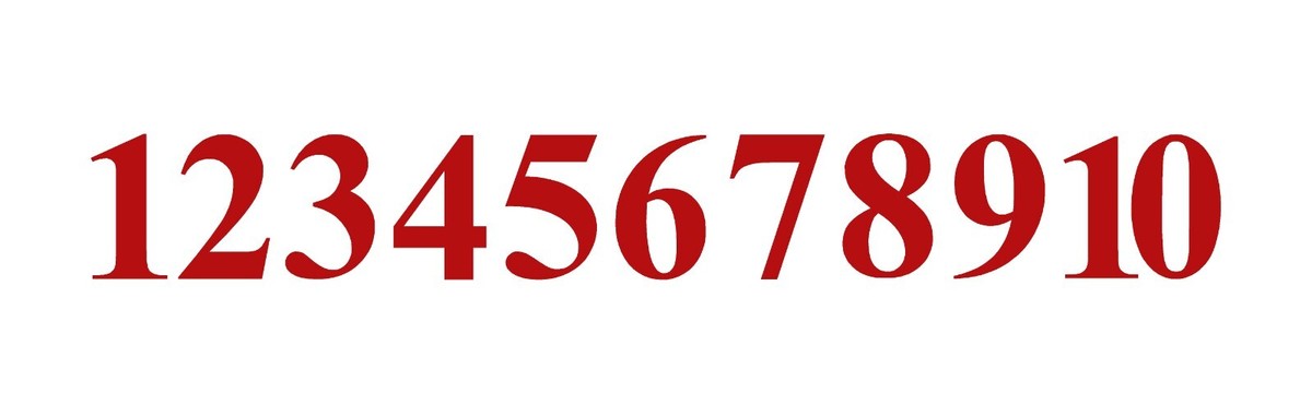 1-10 Numbers Red Sticker Vinyl Decals 1