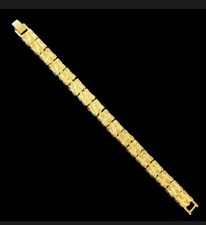 BRACCIALE PEPITA ORO LAMINATO ORO RIEMPITO STILE FRANCESE Misura 7 10mm