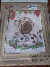 COLLECTION D'ART NEEDLEPOINT TAPESTRY KIT DALMATION PUPPY DOG FLOWERS