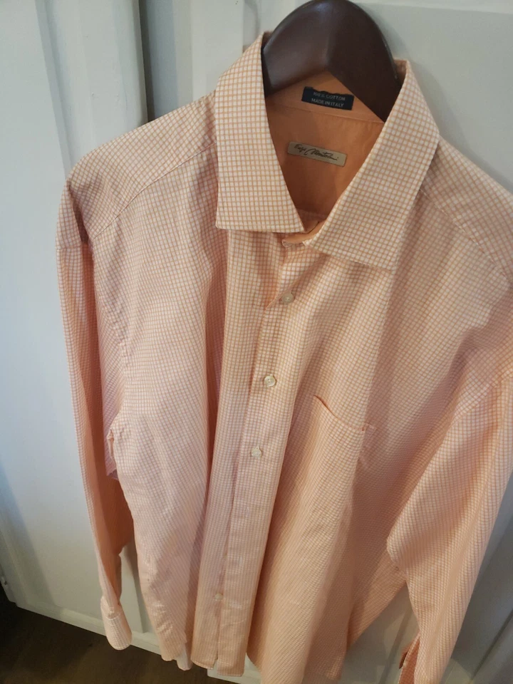 Camisa masculina nova sem etiqueta Enzo Montavani com botões, GG, feita na Itália. 100% algodão. - Imagem 4 de 4