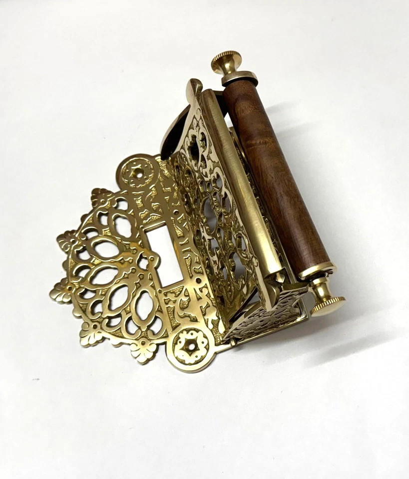 Antique Victorian Ornate Solid Brass Toilet Roll Holder – Vintage Elegant Holder - Image 2 of 4