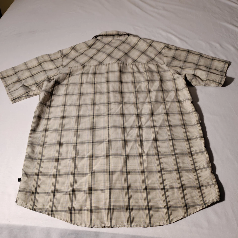 Rusty Shirt Brand Adult Medium Plaid Surf Skate Yellow / Gray - Issues Pls Read - Image 2 of 4