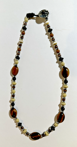 Lot (7) Tan, Brown, Beige Stone Bead Necklaces - 第 5/14 張圖片