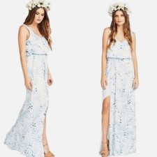 Show Me Your MuMu Kendall Maxi Dress Size Medium Womens Blue Me Away Satin