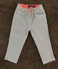 MINI BODEN Girls Light Blue Cropped Denim Jeans Pants   Size 6 Years