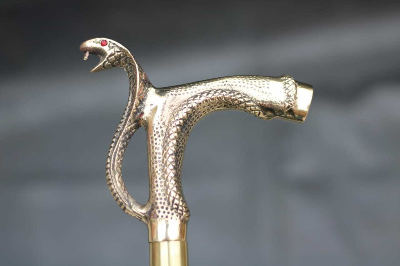 walking Stick handle Solid Metal Designer Cane Pr… - image 1