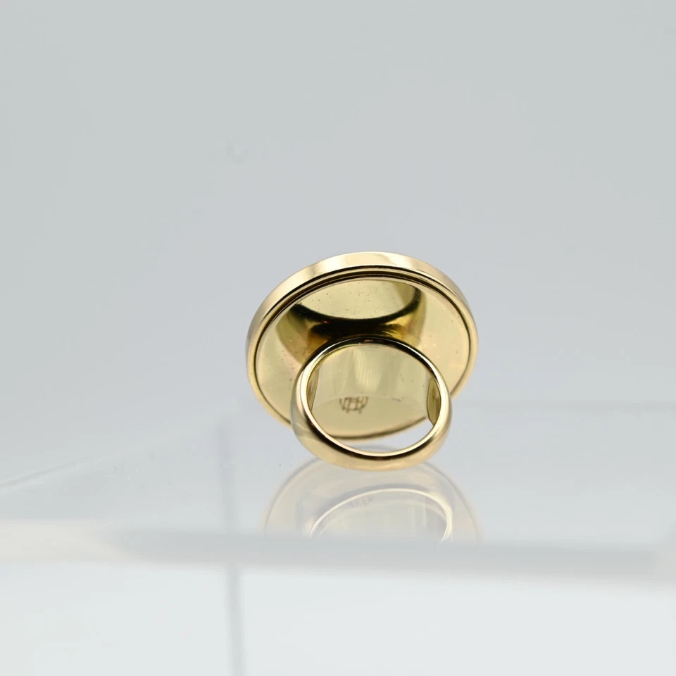 Anillo de oro House of Harlow 1960 Nicole Richie cuero blanco Sunburst talla 5,75 Foto 3 de 4