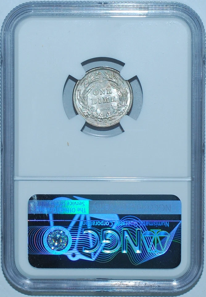 1914 D NGC MS61 Barber Silver Dime - Image 2 of 2