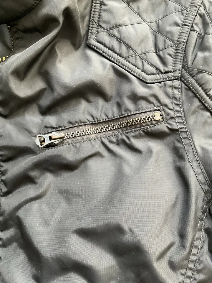 Chaqueta de motociclista de nailon Ralph Lauren Denim & Supply parche bandera de EE. UU. para hombre talla M negra Foto 4 de 4