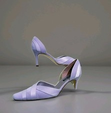 Jacques Vert Woman Shoes "Pertunia" Satin Purple Wisteria Mob Wrap Size UK6.5 40
