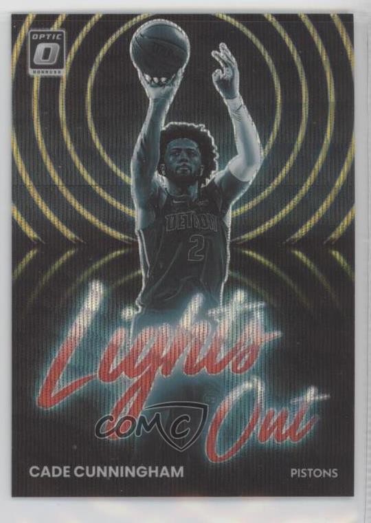 2022 Panini Donruss Optic Lights Out Red & Gold Wave Prizm /99 Cade Cunningham