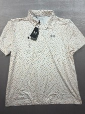 New Under Armour Playoff 3.0 Golf Polo Shirt White Size XL Floral