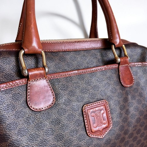 CELINE Boston Bag Handbag Macadam PVC Leather Vintage - Afbeelding 8 van 15