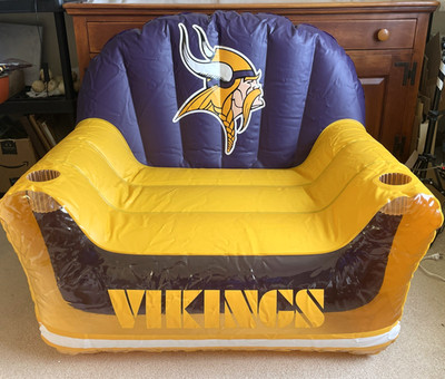 VTG NFL Minnesota Vikings Aero Fast Inflatable Large Chair w/ Pump Carry Bag