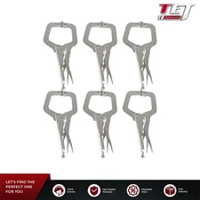 Adjustable C-Clamp Locking Pliers Set 11" Locking Welding With Swivel Pads 6 Pcs