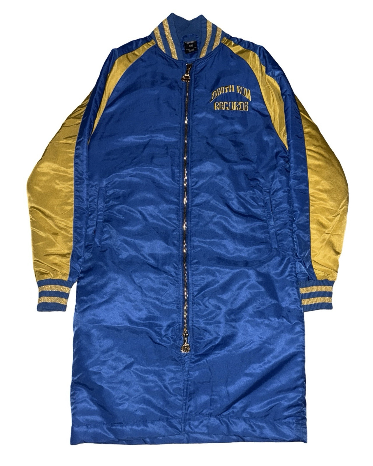 FILA Giacca Bomber Raglan Uomo PICCOLO Lungo Raglan Nuovo $250 Death Row Records Blu Guerrieri