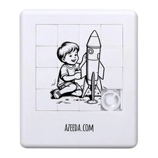 'Boy Playing With Model Rocket' Sliding Puzzle (PZ00028382)