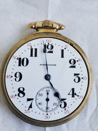 VINTAGE HAMILTON RAILROAD POCKET WATCH 21 JEWELS - Picture 1 of 10