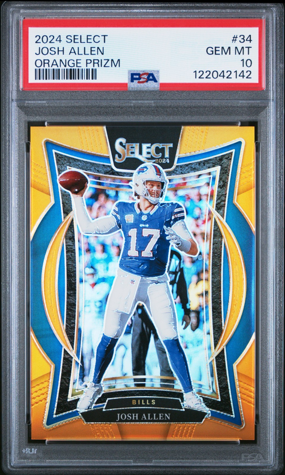 2024 Select Josh Allen #34 Orange Prizm /49 PSA 10