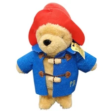 Paddington Bear Plush Toy Felt Clothes  2015 9in  P.B.