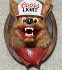 Vintage Coors Light  Beer Wolf Sign 1987. 14" X 10"