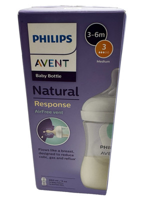 Philips AVENT Babyflasche Natural Response 3-6M 260ml BPAfrei AirFree Ventil NEU