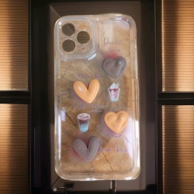 iPhone Case for iPhone 11 Pro 3D Heart & Coffee Drink Decorative Phone Case 5.8''