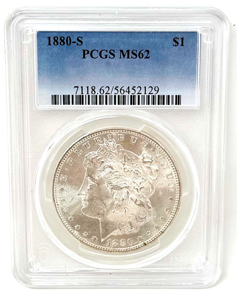 25+ Silver MS 62 Graded 1880 Year Morgan US Dollars (1878-1921