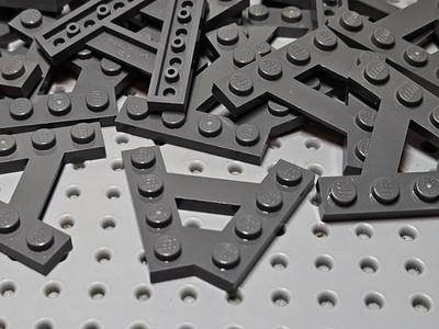 Lego Halterung Platte Ecke A-Form, 2 Reihen 4 Noppen [15706] modern dunkelgrau x16