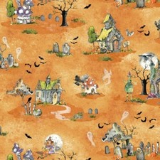 Witch's Tale Cotton Fabric Halloween Clothworks Haunted House By the Yard