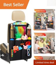 Durable Waterproof Car Seat Organizer with 8 Pockets  Tablet Holder for Kids