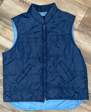 Vintage 80s Sears Work Outerwear Puffer Quilted Vest Blue X-Tall True Vtg