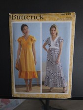 Butterick B6728 Pattern Dresses Flounced Boho Maxi Middy Sizes 6-8-10-12-14