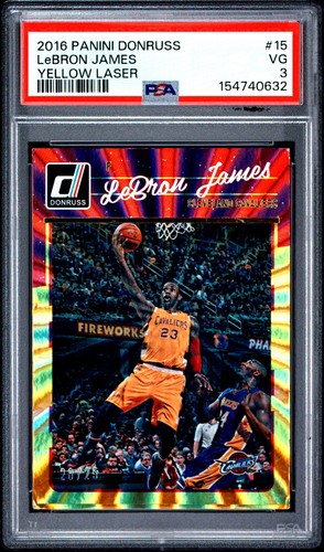 2016 PANINI DONRUSS YELLOW LASER #15 LEBRON JAMES 20/25 PSA 3
