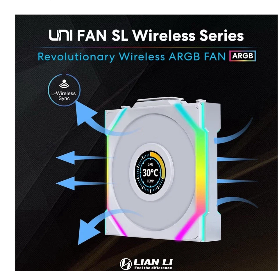 Lian Li UNI FAN SL LCD wireless (Reverse Blade) 120mm ARGB Fan Triple Pack [BX2] - Image 3 of 4