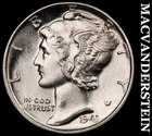 1943 Silver Mercury Dime - Super Choice Gem Brilliant Unc+++++  Lustrous  #K739