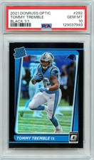 TOMMY TREMBLE RC 2021 DONRUSS OPTIC BLACK PRIZM RATED ROOKIE SP 1/1 PSA 10 GEM