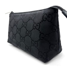 GUCCI GG Canvas Pouch Black Unisex Authentic Canvas Bag Compact Crossbody