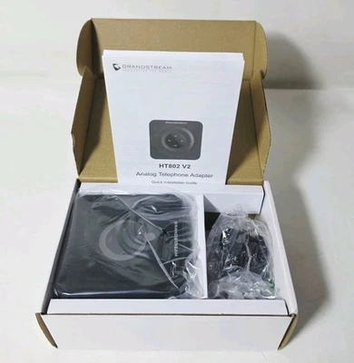 Grandstream Ultra-Compact ATA HT802 v2 2-Port FXS Analog Telefon Adapter - Bild 1 von 2