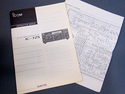 Icom IC-725 HF Ham Transceiver ORIGINAL PRINTED Manual + Schematics NOT a Copy
