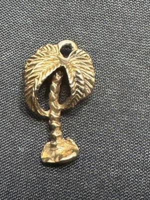 D-130 Beau Sterling Silver Gold Toned Palm Tree Charm