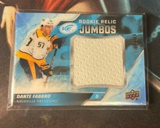 2019-20 ICE Rookie Relic Jumbos Jumbo #RRJ-DF Dante Fabbro RC /199